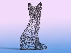 Fox Wire Art - Resin print