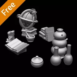 FREE - Necromancer Arcane Lab Parts - dungeon terrain