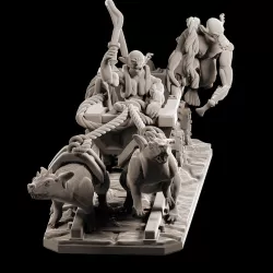 Goblin mine cart riders with rat mounts