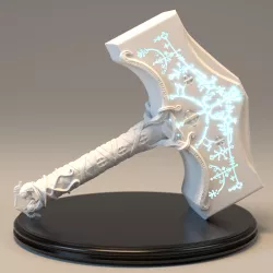 God of War Thor's Hammer Digital STL/3MF 3D Printing File for Cosplay LED COMPATIBLE