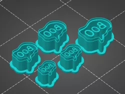 Halloween BOO  Polymer Clay Stud Cutter | 5 Sizes | Digital STL File | 3D Printing