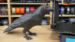 Halloween Crow with LED eyes