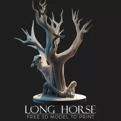 Long Horse sculpture for 3D printing