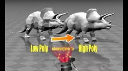 Low Poly 3D-character convertion to High Poly