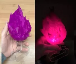 Low Poly Fire, Promare Burnish Lio Flame Cosplay, Light up LED Wearable FireBall Costume Cosplay, Comiccon, Halloween