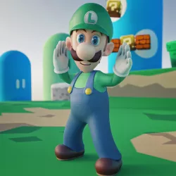 Luigi Rigged PBR Low-poly 3D model
