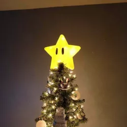 Mario Power Star Christmas Tree Topper