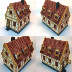 medieval frame house - decoration - tabletop/wargaming terrain