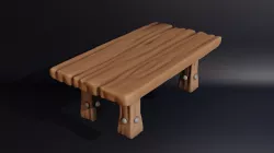Medieval miniature rectangular table