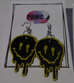 Melted emoticon charm for earrings or key chain