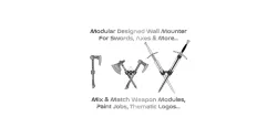 Modular Sword & Axe Wall Mounters | Single OR Double Versions Available | Pick Your Display Options | By CC3D
