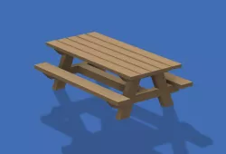 O, HO, N scale Picnic Table