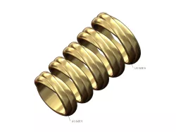 Overlapping rounded rings fashion band Us sizes 5to9 3D print model