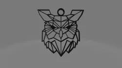 Owl necklace low poly