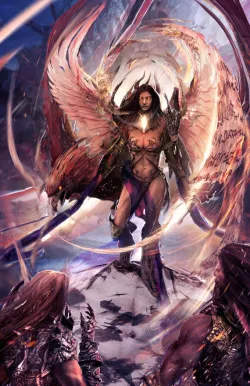 Phoenix Rising women model with phoenix 3D model