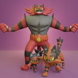 Pokemon - Litten, Torracat and Incineroar
