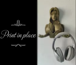 Print in place Wall hook - voluptuous lady
