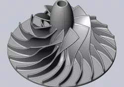Printable Radial Pump Turbopump Impeller Model