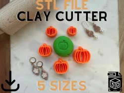 Pumpkin Polymer Clay Stud Cutter | 5 Sizes | Digital STL File | 3D Printing