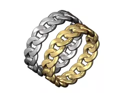 Solid Cuban link chain Band 3D print model