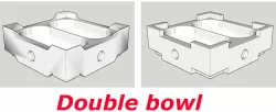 Stackers - 3D-printable board game organizers, Double Bowl design STL-files