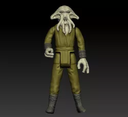 STAR WARS .STL SQUID HEAD .3D ACTION FIGURE .OBJ KENNER STYLE.