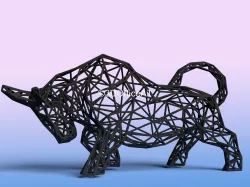 Stock Market Bull - Wire Art - Bitcoin Bull - Zodiac Sign