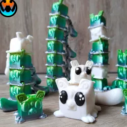 Sugar Cube Gliders, Stackable, Articulating Flexi Wiggle Pet, Print in Place, No Supports, Sugar Glider