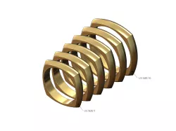 Thin rounded square stacker band US sizes 5to10 3D print model