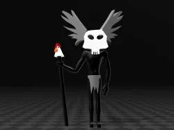 voodoo man with chicken stick character