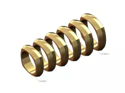 Wide rounded square stacker band US sizes 6to11 3D print model