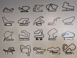 30 Pack Track Map with Nameplate Wall Art (ALL TRACK STL FILES)
