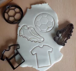 3x Football Soccer pack cookie cutter dough craft