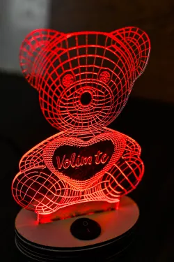 Acrylic lamp, LED, k40, lasercut, romanticlamp, romantic lamp, couple, gift