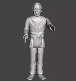 ACTION FIGURE THE KARATE KID MR. MIYAGI KENNER STYLE 3.75 POSABLE ARTICULATED .STL .OBJ