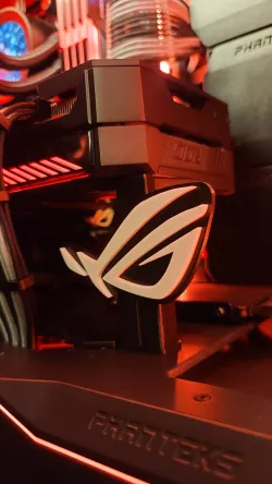 Anti-Sag GPU Support Riser with Custom 3D Printed Badges (swappable)