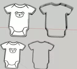Baby body cookie cutter embossed bear girl boy