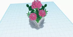 Beautiful flower pot home decoration, mandala vase, eucalipt leaves, ornamental plants, desk decoration