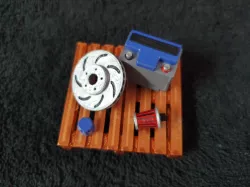 Brake disc, oil filter, battery, air filter for diorama rc1/10