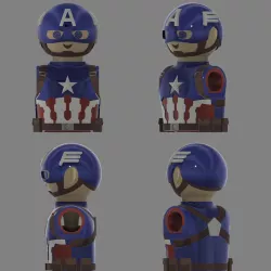 Captain America head and bust compatible playmobil + his shields