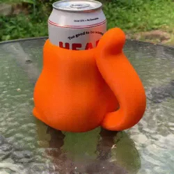 CAT BUTT beer can koozie / pen holder