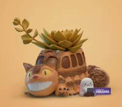 Catbus from totoro flower pot / organizer