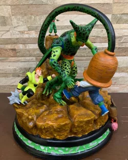 Cell vs android 17 and 16 Tenshinhan Dragon Ball Z 3D print model