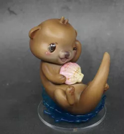 Chibi SD otter with shell cute animal figure