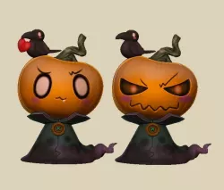 Chibi SD Pumpkin Halloween Figure cute and evil