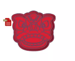 Chinese LION Cookie Cutter and Stamp