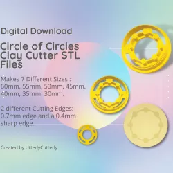 Circle of circles Clay Cutter - Constellation STL Digital File Download- 7 sizes and 2 Cutter Versions