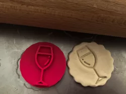 Cookie stamp + cutter -  Glass of wine
