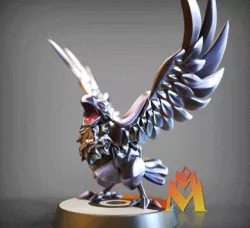 CORVIKNIGHT -V2 - open Wings - FAN ART - POKÉMON FIGURINE - 3D PRINT MODEL