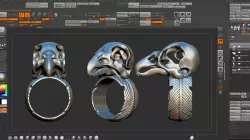 crow skull ring